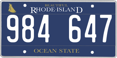RI license plate 984647