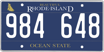 RI license plate 984648