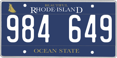 RI license plate 984649