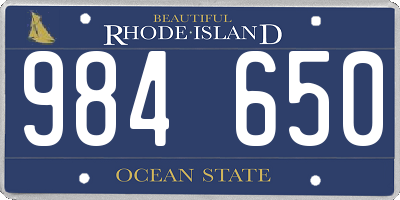 RI license plate 984650