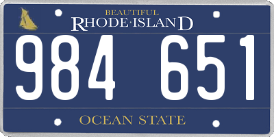 RI license plate 984651