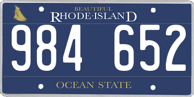 RI license plate 984652