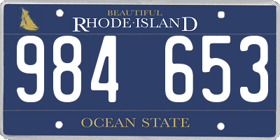 RI license plate 984653