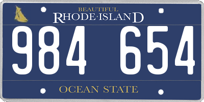 RI license plate 984654