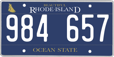 RI license plate 984657