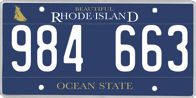 RI license plate 984663