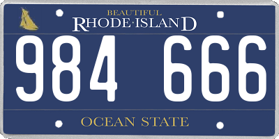 RI license plate 984666