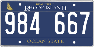 RI license plate 984667