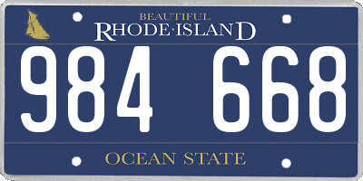 RI license plate 984668