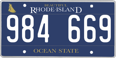 RI license plate 984669