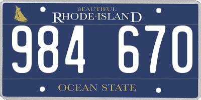 RI license plate 984670