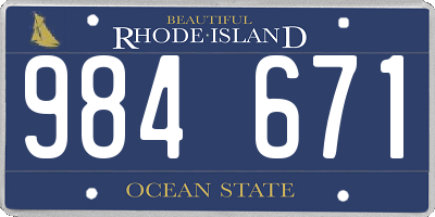 RI license plate 984671