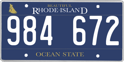 RI license plate 984672