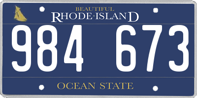 RI license plate 984673