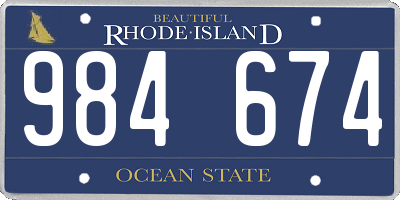 RI license plate 984674