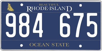 RI license plate 984675