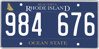 RI license plate 984676