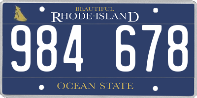 RI license plate 984678