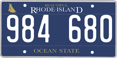 RI license plate 984680