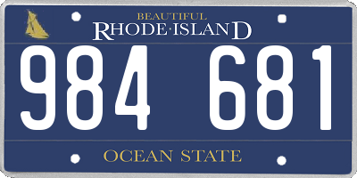 RI license plate 984681