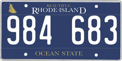 RI license plate 984683