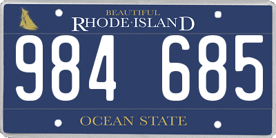 RI license plate 984685