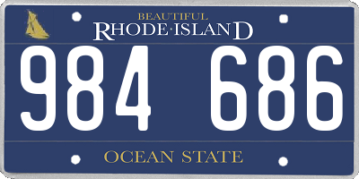 RI license plate 984686