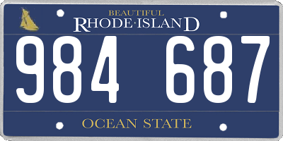 RI license plate 984687