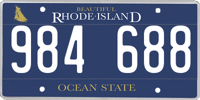 RI license plate 984688