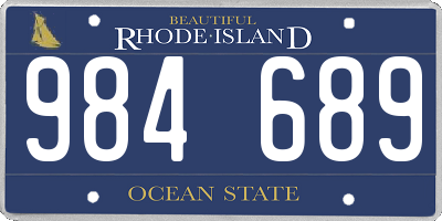 RI license plate 984689