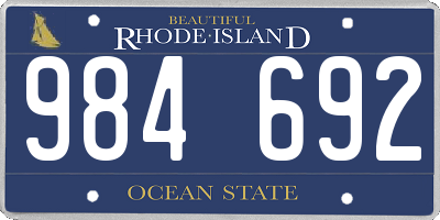 RI license plate 984692