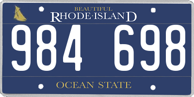 RI license plate 984698