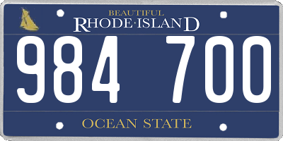 RI license plate 984700