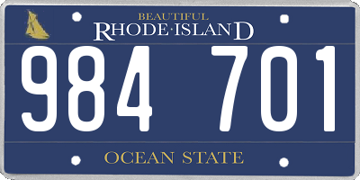 RI license plate 984701
