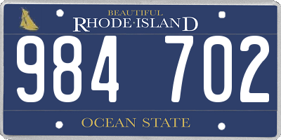 RI license plate 984702