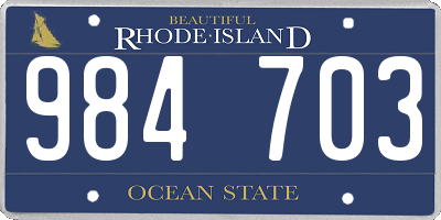 RI license plate 984703