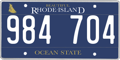 RI license plate 984704