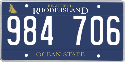 RI license plate 984706