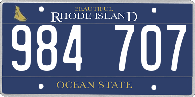 RI license plate 984707