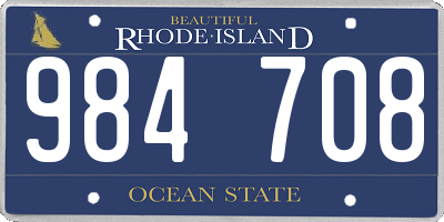 RI license plate 984708