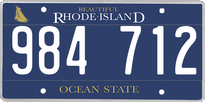 RI license plate 984712