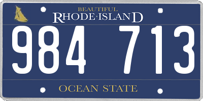 RI license plate 984713