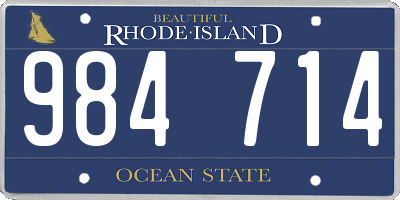 RI license plate 984714