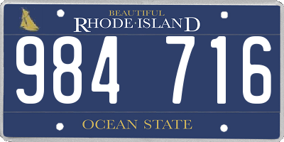 RI license plate 984716