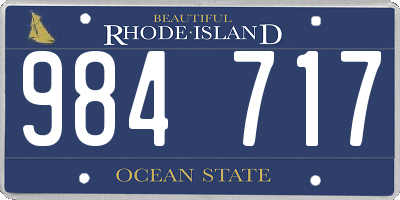 RI license plate 984717