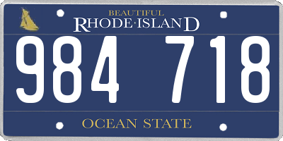 RI license plate 984718