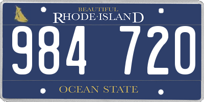 RI license plate 984720