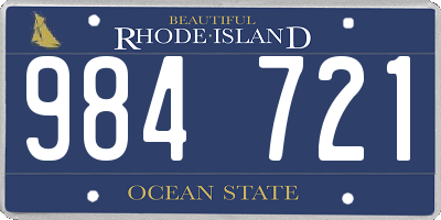 RI license plate 984721