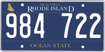 RI license plate 984722