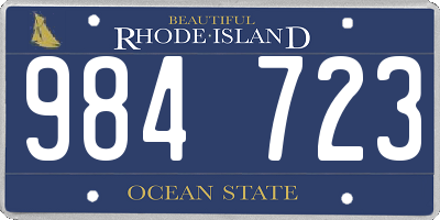 RI license plate 984723